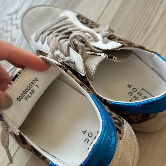 Cheetah/blue sneakers