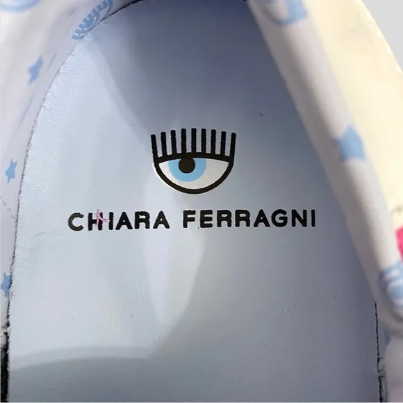 Chiara Ferragni Pink Canvas Eyestar Logo Platform Sneakers Size 40