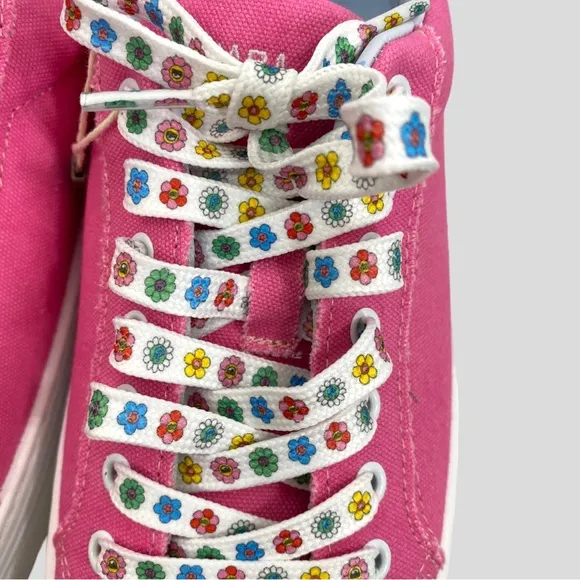 Chiara Ferragni Pink Canvas Eyestar Logo Platform Sneakers Size 40