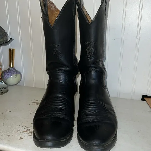Chippewa Classic Black Leather Cowboy Boots size 9