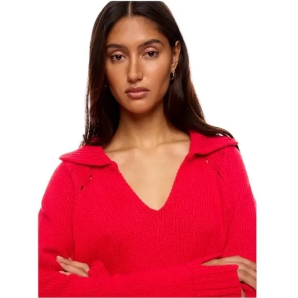 Ciao Lucia Belinha Sweater Oversized Pullover in Red Wool Blend Size M