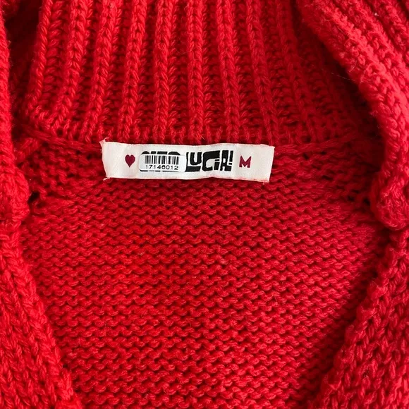Ciao Lucia Belinha Sweater Oversized Pullover in Red Wool Blend Size M