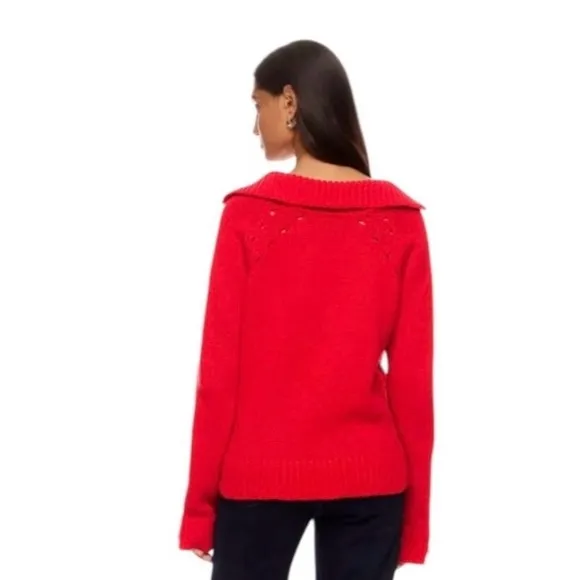 Ciao Lucia Belinha Sweater Oversized Pullover in Red Wool Blend Size M