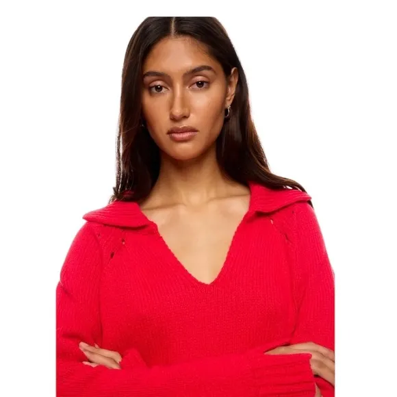Ciao Lucia Belinha Sweater Oversized Pullover in Red Wool Blend Size XS
