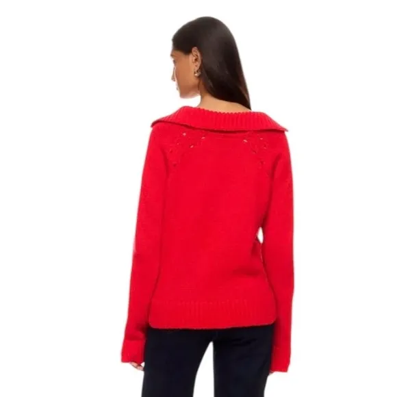 Ciao Lucia Belinha Sweater Oversized Pullover in Red Wool Blend Size XS