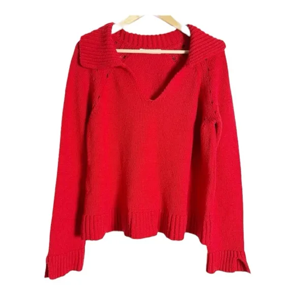 Ciao Lucia Belinha Sweater Oversized Pullover in Red Wool Blend Size XS
