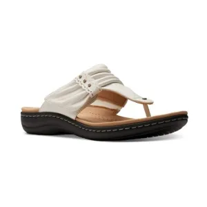 Clarks Laurieann Arla Slouched Style Thong White Sandals Women’s Size 6.5 M New