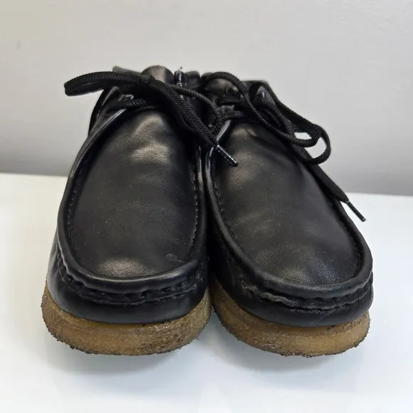 Clarks Originals Wallabee Chukka Boots Men Size 8.5 Black Leather Crepe Gum Sole