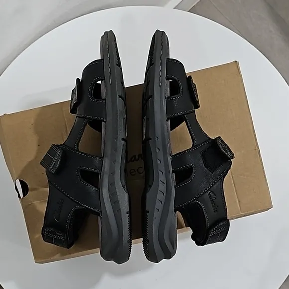 Clarks Walkford Walk Black Sandals for Men