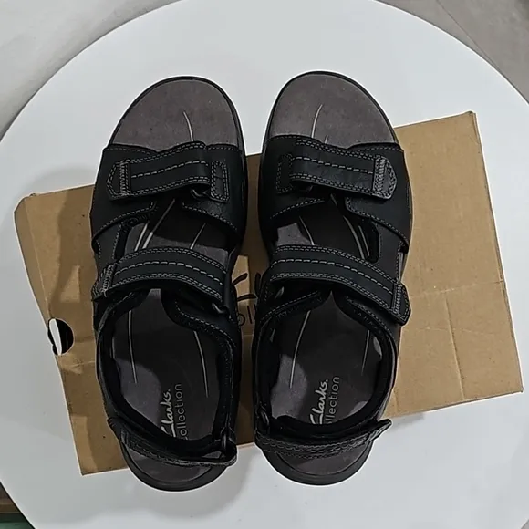 Clarks Walkford Walk Black Sandals for Men