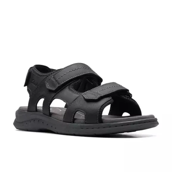 Clarks Walkford Walk Black Sandals for Men