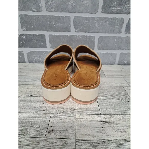 Clergerie Women's Sand Suede Fastie Wedge Slide Sandal Shoes Size 38