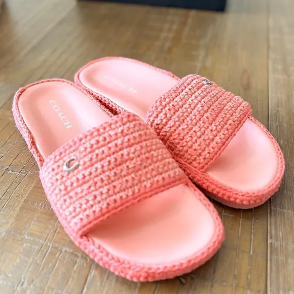 Coach flower Pink Averie Crochet Sandals