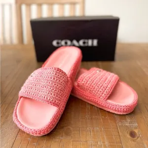 Coach flower Pink Averie Crochet Sandals