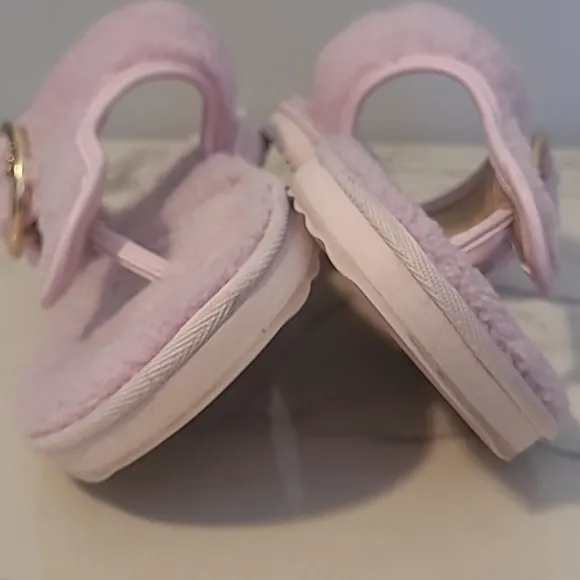 Coach Hollie Pale Pink Shearling Fuzzy Flip Flop Slip-on Sandals Women's 8.5