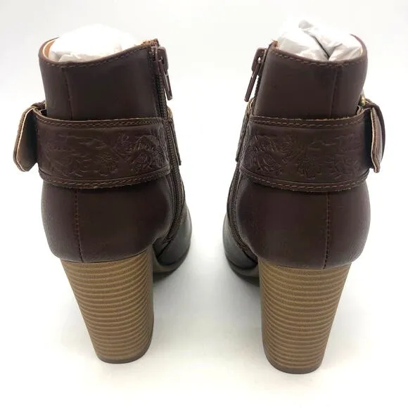 Code West Womens CW167 Swerve Pointed Toe Western Ankle Boots Brown Size 6 M