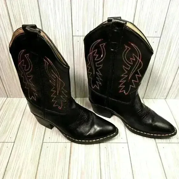 Cody James Western Boots Black Genuine leather kids' Size 2.0-D