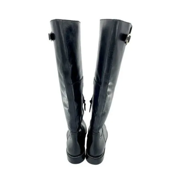 COLE HAAN Boots Harrington Black Leather Tall Knee High Riding SZ 7 NEW