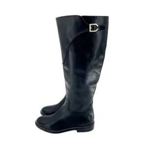 COLE HAAN Boots Harrington Black Leather Tall Knee High Riding SZ 7 NEW
