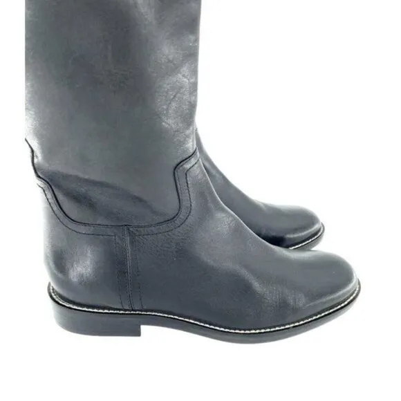 COLE HAAN Boots Harrington Black Leather Tall Knee High Riding SZ 7 NEW