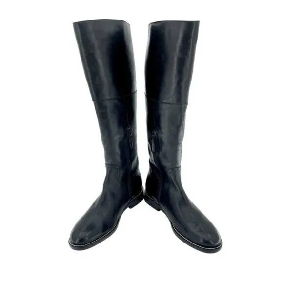 COLE HAAN Boots Harrington Black Leather Tall Knee High Riding SZ 7 NEW