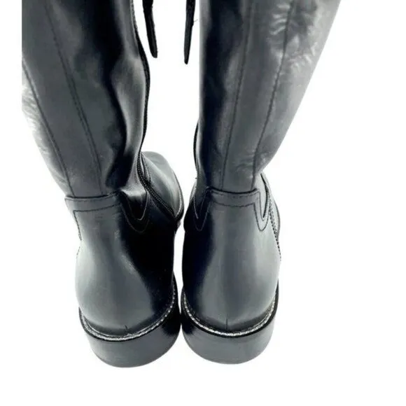 COLE HAAN Boots Harrington Black Leather Tall Knee High Riding SZ 7 NEW