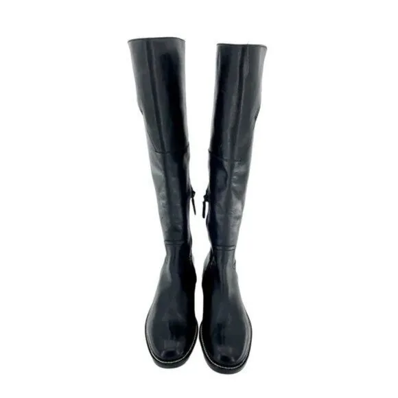COLE HAAN Boots Harrington Black Leather Tall Knee High Riding SZ 7 NEW