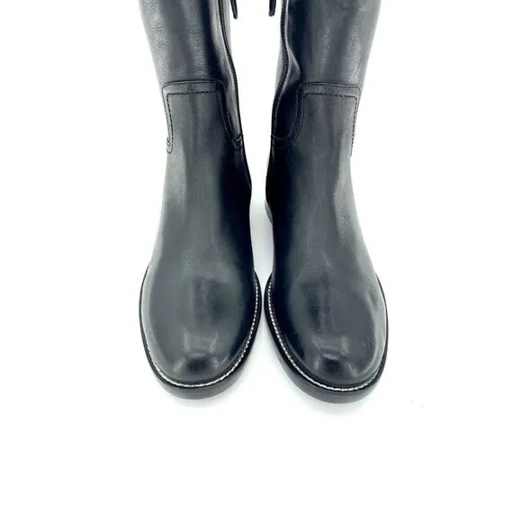 Cole Haan Harrington Black Leather Tall Knee High Riding Boots 7.5 New