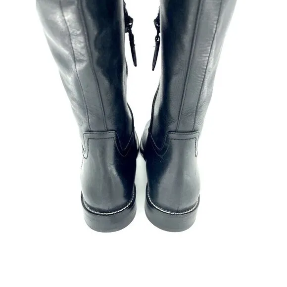 Cole Haan Harrington Black Leather Tall Knee High Riding Boots 7.5 New