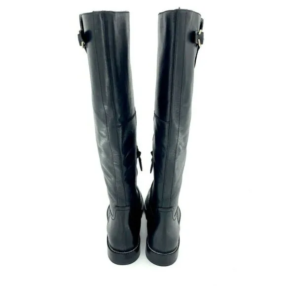 Cole Haan Harrington Black Leather Tall Knee High Riding Boots 7.5 New