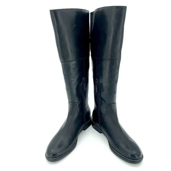 Cole Haan Harrington Black Leather Tall Knee High Riding Boots 7.5 New