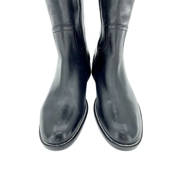 Cole Haan Harrington Black Leather Tall Knee High Riding Boots SZ 7.5 New
