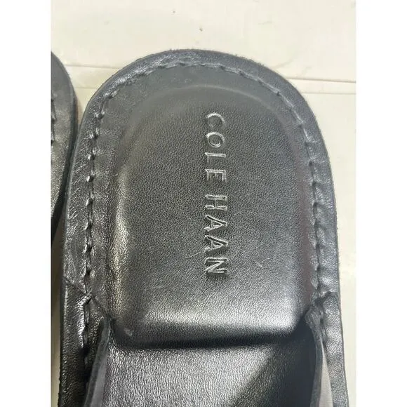 Cole Haan Mens Black Leather Ginsberg Thong Sandals Size 10 NWOB Preppy Nautical