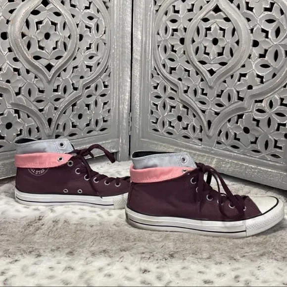 Converse All Star high tops sneakers teen girls size 7 pink purple sporty skater