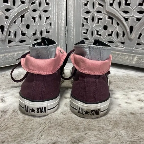 Converse All Star high tops sneakers teen girls size 7 pink purple sporty skater