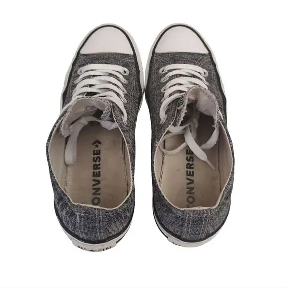 Converse Black White Heathered Canvas Low Top Y2k Sneakers M5 W7