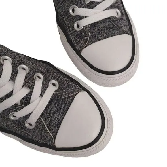 Converse Black White Heathered Canvas Low Top Y2k Sneakers M5 W7