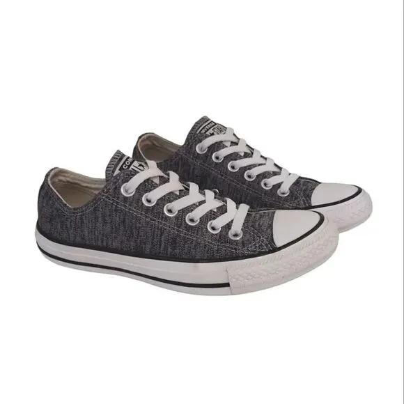 Converse Black White Heathered Canvas Low Top Y2k Sneakers M5 W7