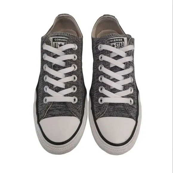 Converse Black White Heathered Canvas Low Top Y2k Sneakers M5 W7