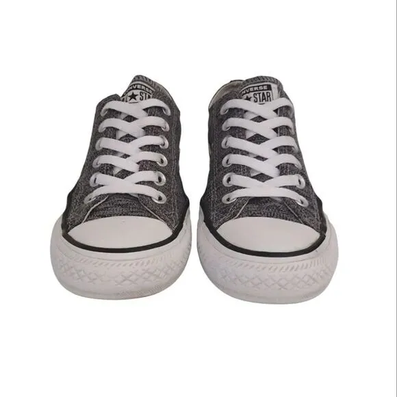 Converse Black White Heathered Canvas Low Top Y2k Sneakers M5 W7