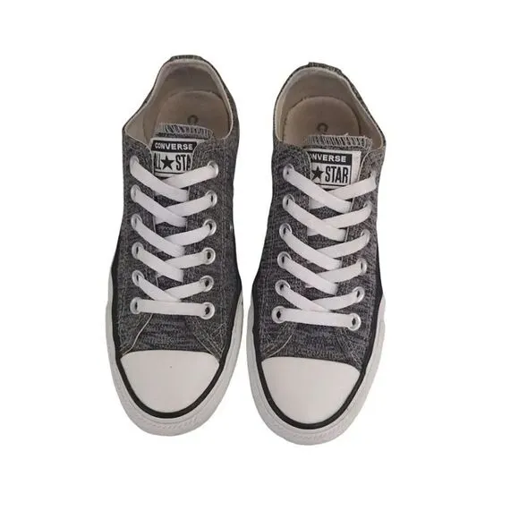 Converse Black White Heathered Canvas Low Top Y2k Sneakers M5 W7