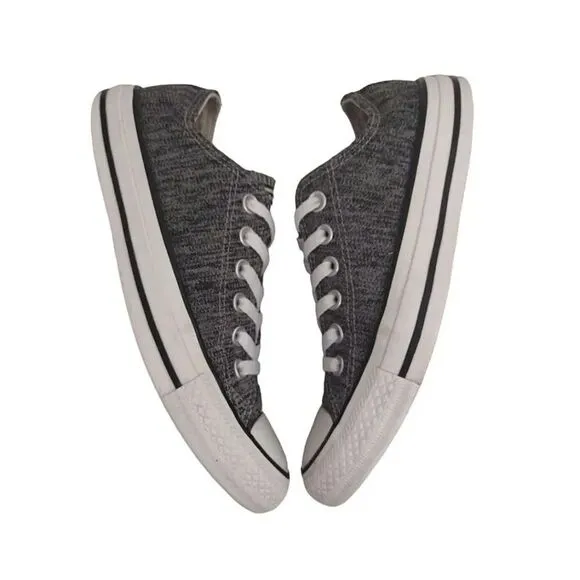 Converse Black White Heathered Canvas Low Top Y2k Sneakers M5 W7