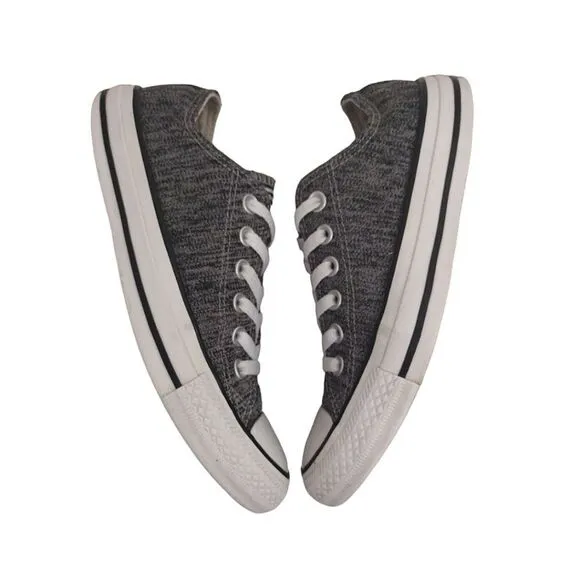 Converse Black White Heathered Canvas Low Top Y2k Sneakers Youth/ Men 5