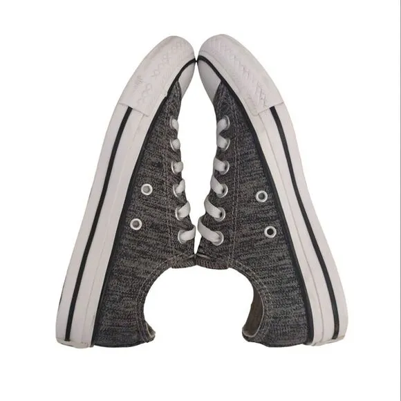 Converse Black White Heathered Canvas Low Top Y2k Sneakers Youth/ Men 5