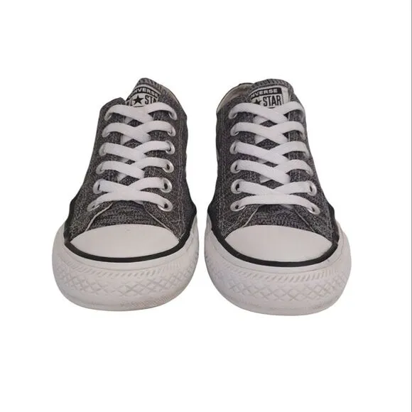 Converse Black White Heathered Canvas Low Top Y2k Sneakers Youth/ Men 5