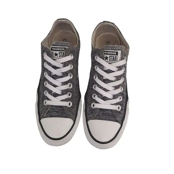 Converse Black White Heathered Canvas Low Top Y2k Sneakers Youth/ Men 5