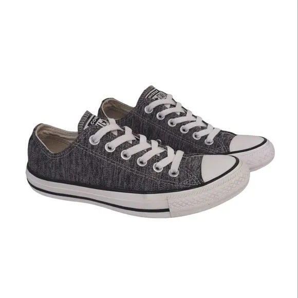 Converse Black White Heathered Canvas Low Top Y2k Sneakers Youth/ Men 5