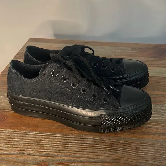 Converse Chuck Taylor All Star Platform Ox Triple‎ Black low top skater sneakers