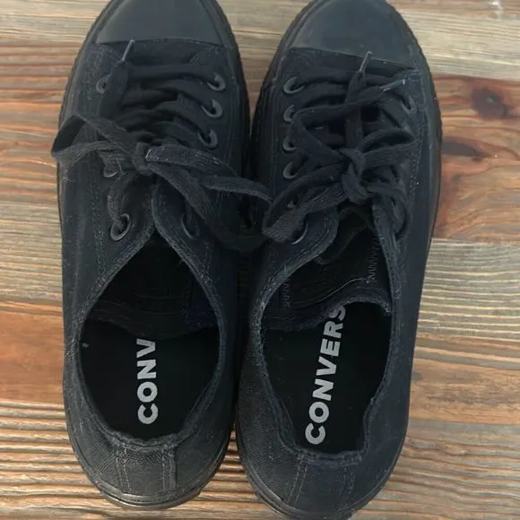Converse Chuck Taylor All Star Platform Ox Triple‎ Black low top skater sneakers