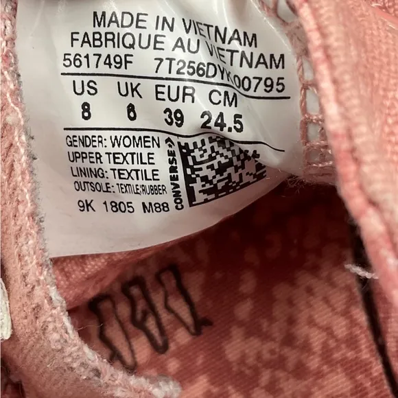 Converse Dusty Pink Shoreline Canvas Slip On Sneakers Women’s Size 8 Feminine